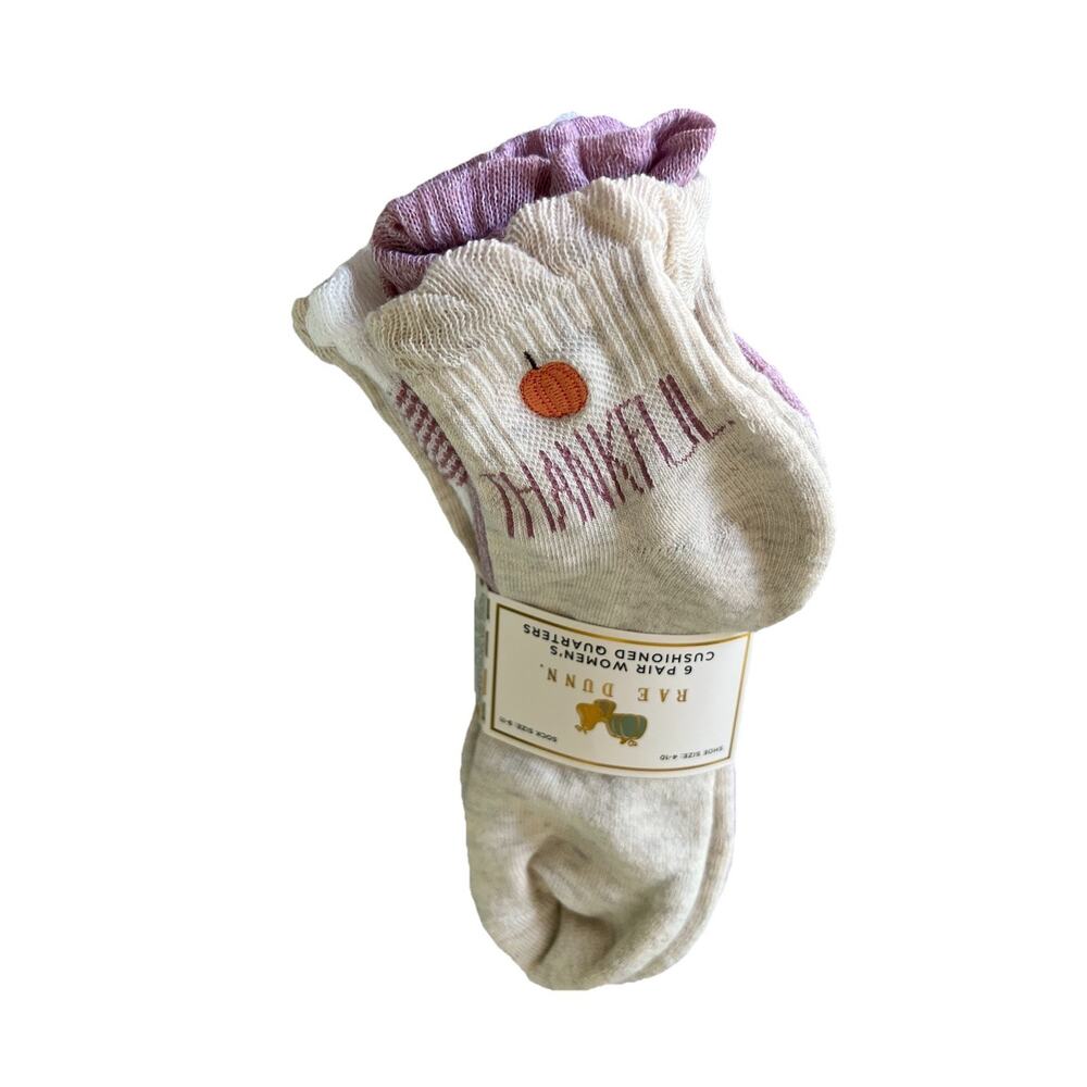 Rae Dunn 6 Pair Women's Cushioned Low Cuts Socks Fall Cozy Sock Size 9-11 NWT
